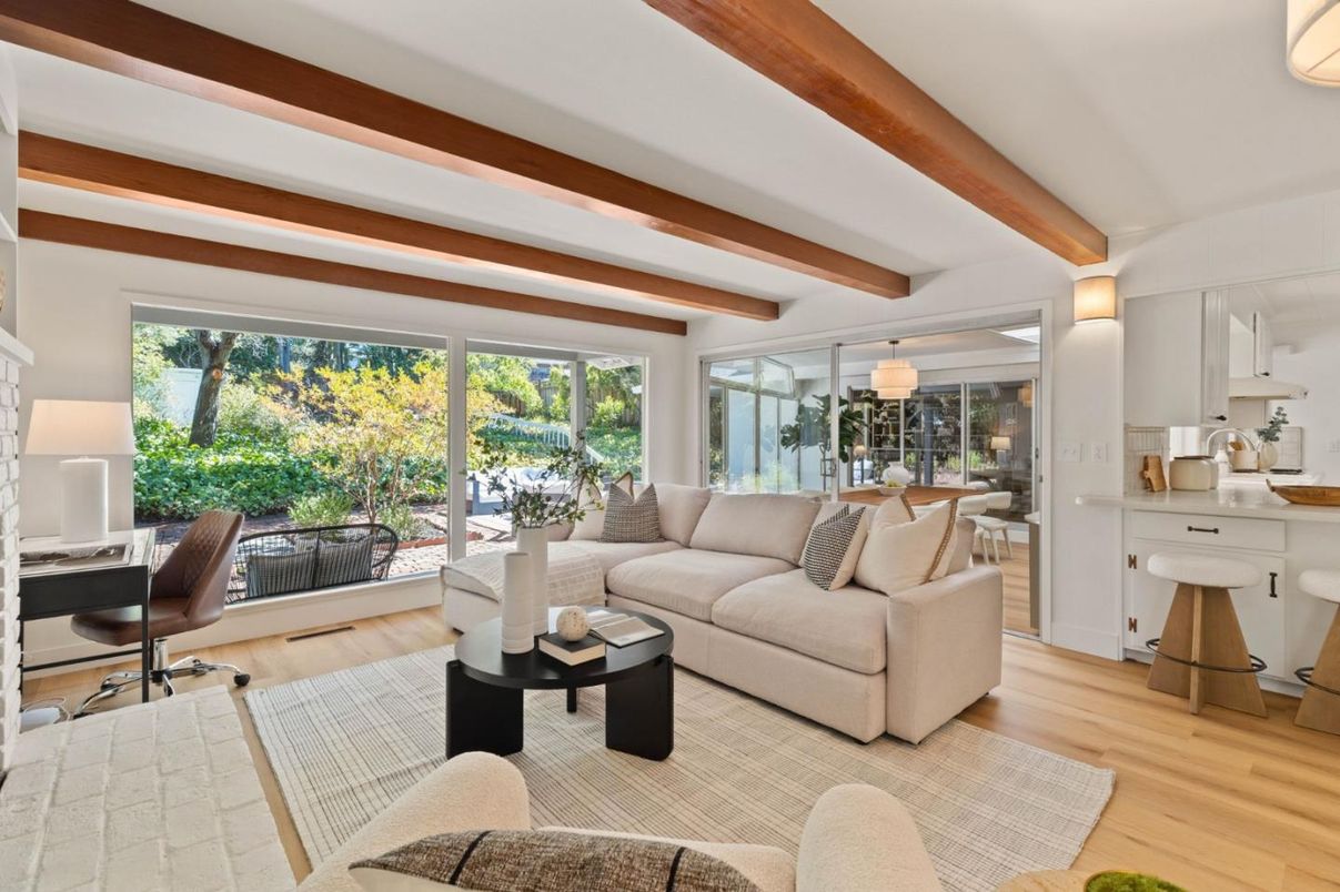 Home Office, Interior, Living room, Wooden Beams, Wood Texture Flooring