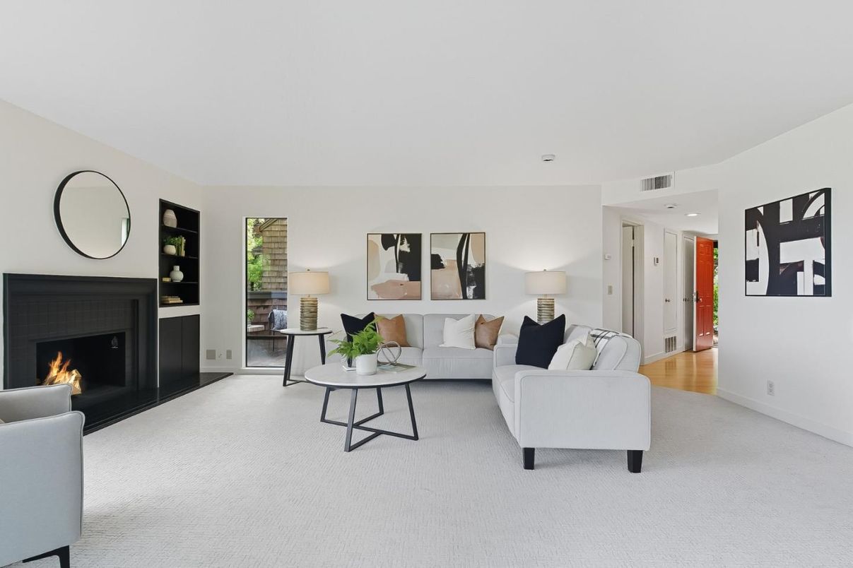 Fireplace, Interior, Living room, Recessed Lighting