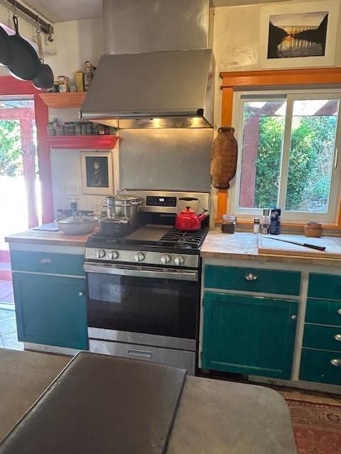 Interior, Kitchen, Stainless Steel Appliances, Tile Countertops