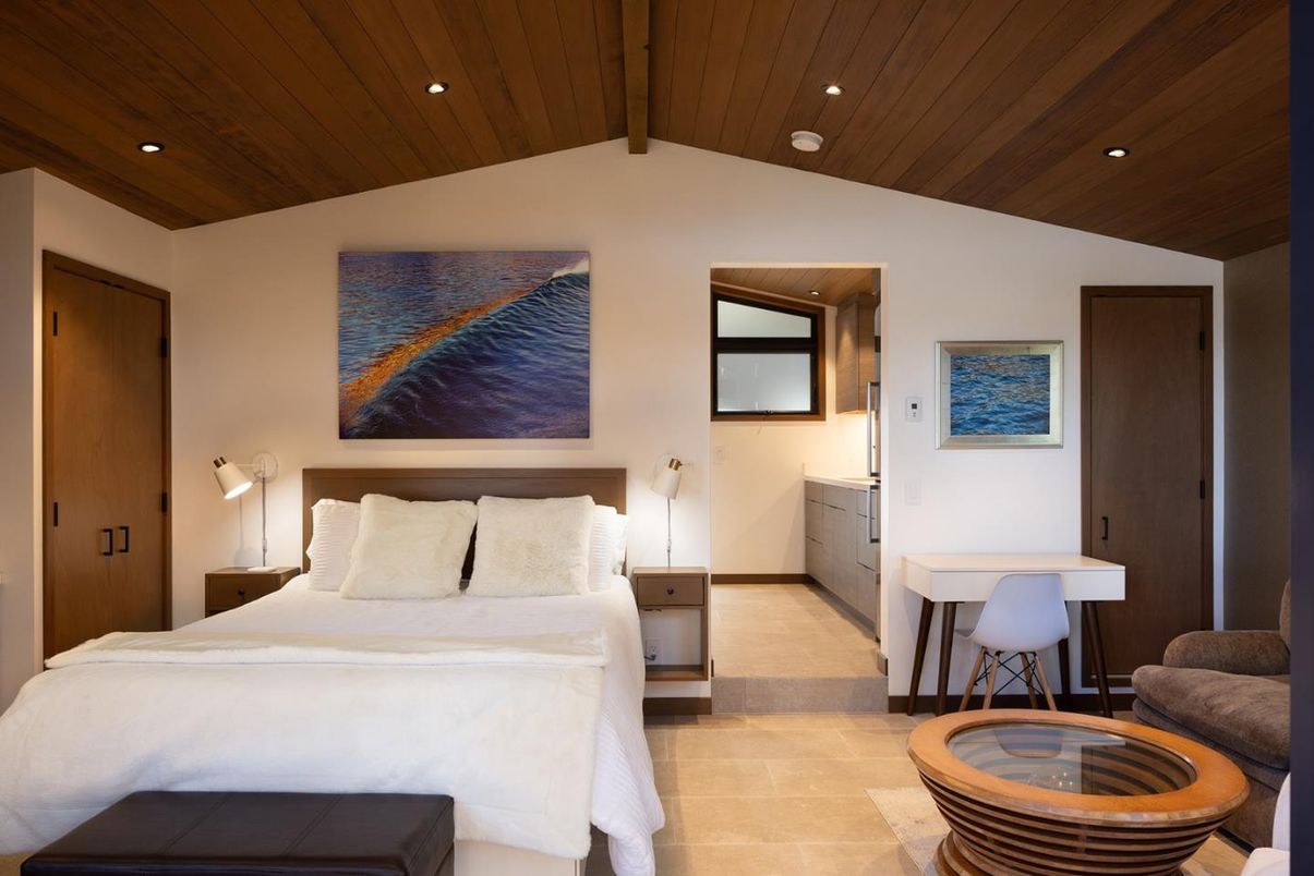 Bedroom, Interior, Recessed Lighting, Wooden Ceilings