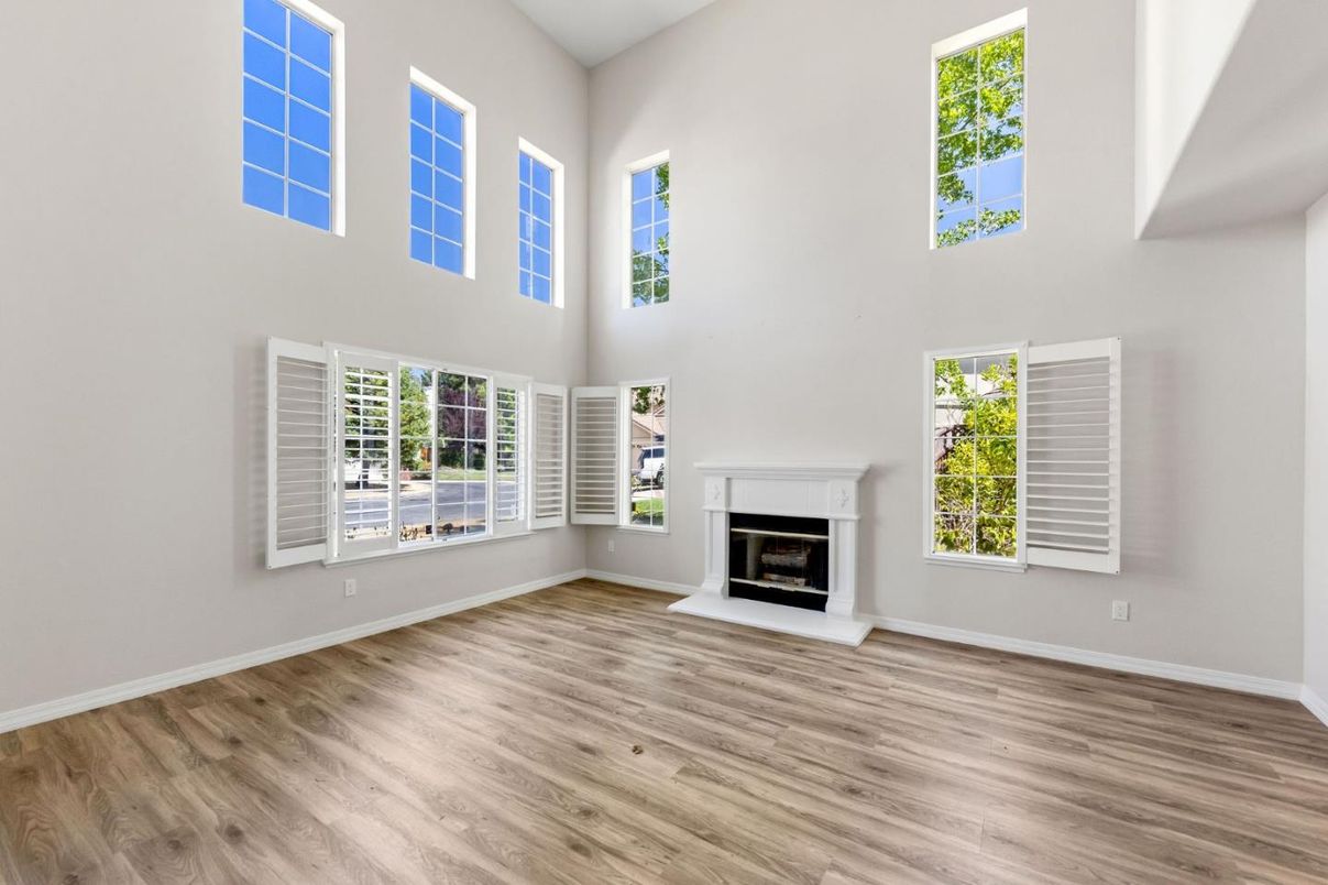 Empty room, Fireplace, Interior, Wood Texture Flooring