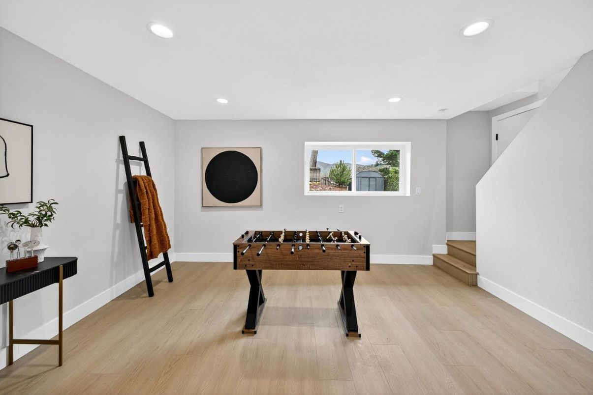 Game Room, Interior, Recessed Lighting, Wood Texture Flooring