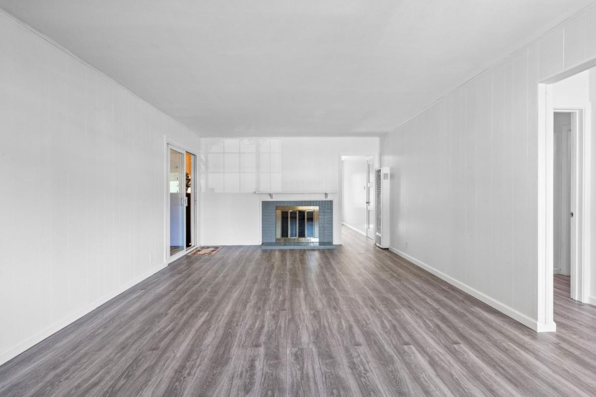Empty room, Fireplace, Interior, Wood Texture Flooring