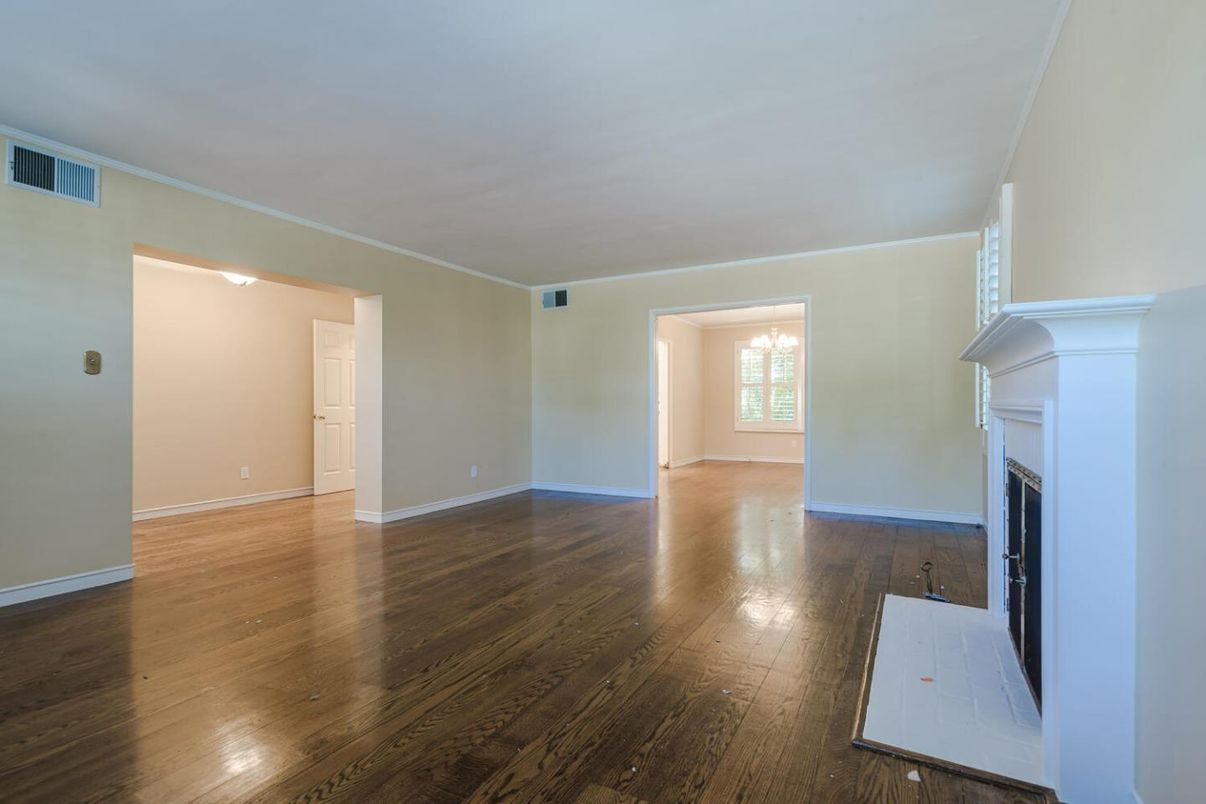 Empty room, Fireplace, Interior, Wood Texture Flooring