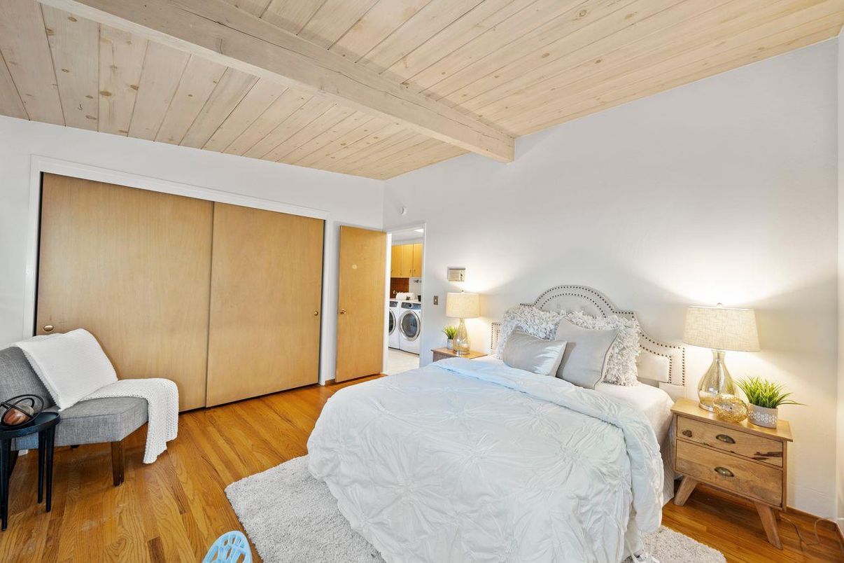 Bedroom, Interior, Wooden Beams, Wooden Ceilings, Wood Texture Flooring