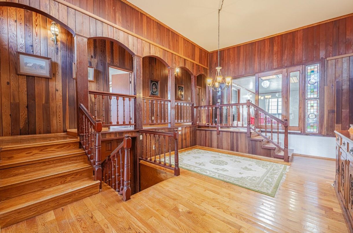 Chandelier, Interior, Pendant Lights, Wood Texture Flooring, Wooden Walls