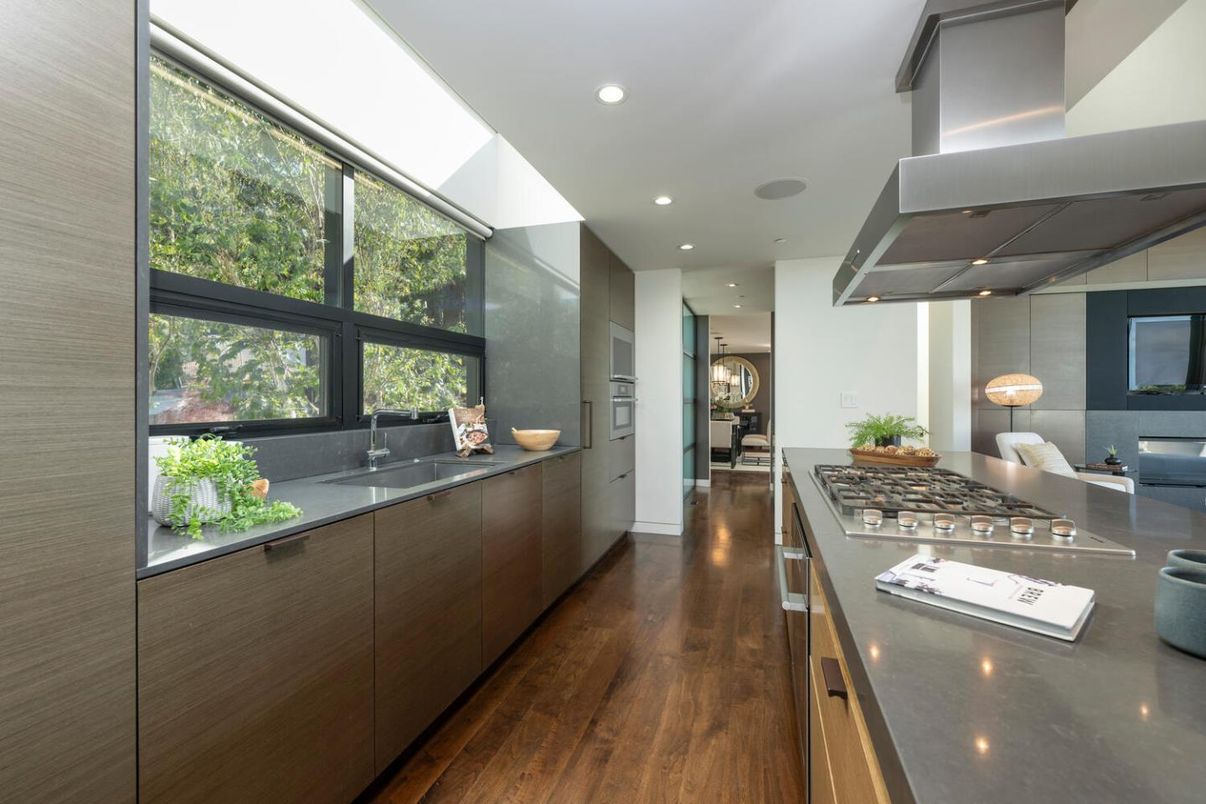 Interior, Kitchen, Recessed Lighting, Wood Texture Flooring