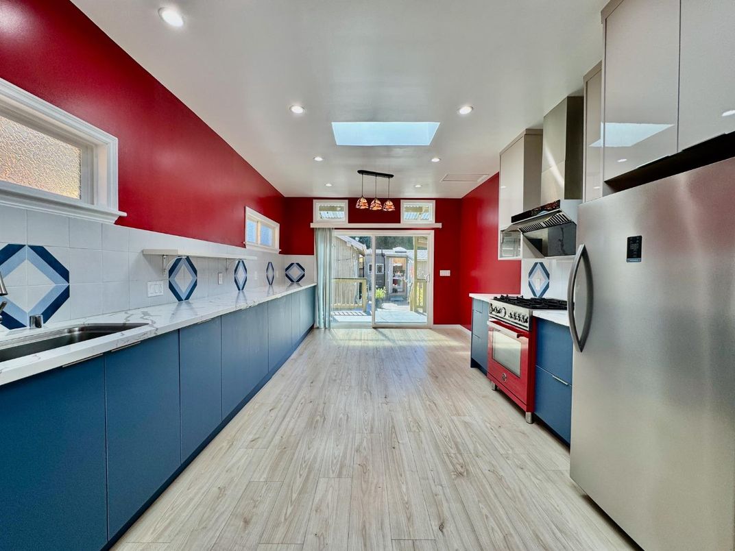 Interior, Kitchen, Recessed Lighting, Wood Texture Flooring