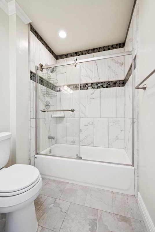 Bathroom, Glass Shower, Interior, Marble Walls, Recessed Lighting