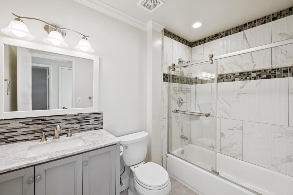 Bathroom, Glass Shower, Interior, Marble Walls, Recessed Lighting