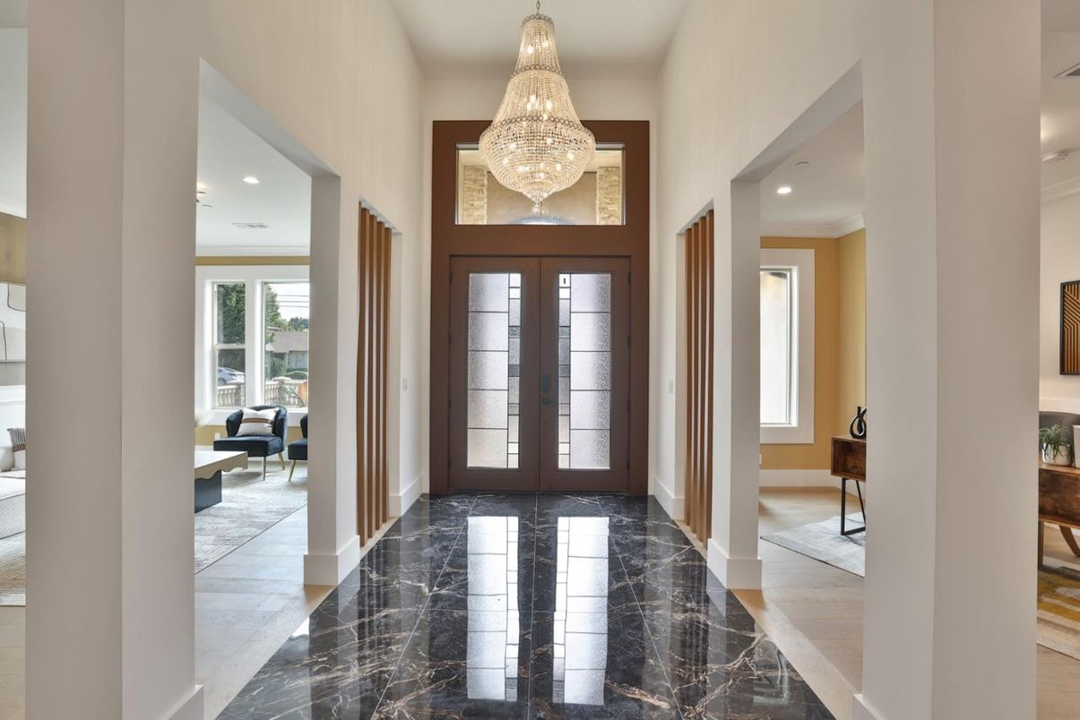 Chandelier, Interior, Marble, Recessed Lighting