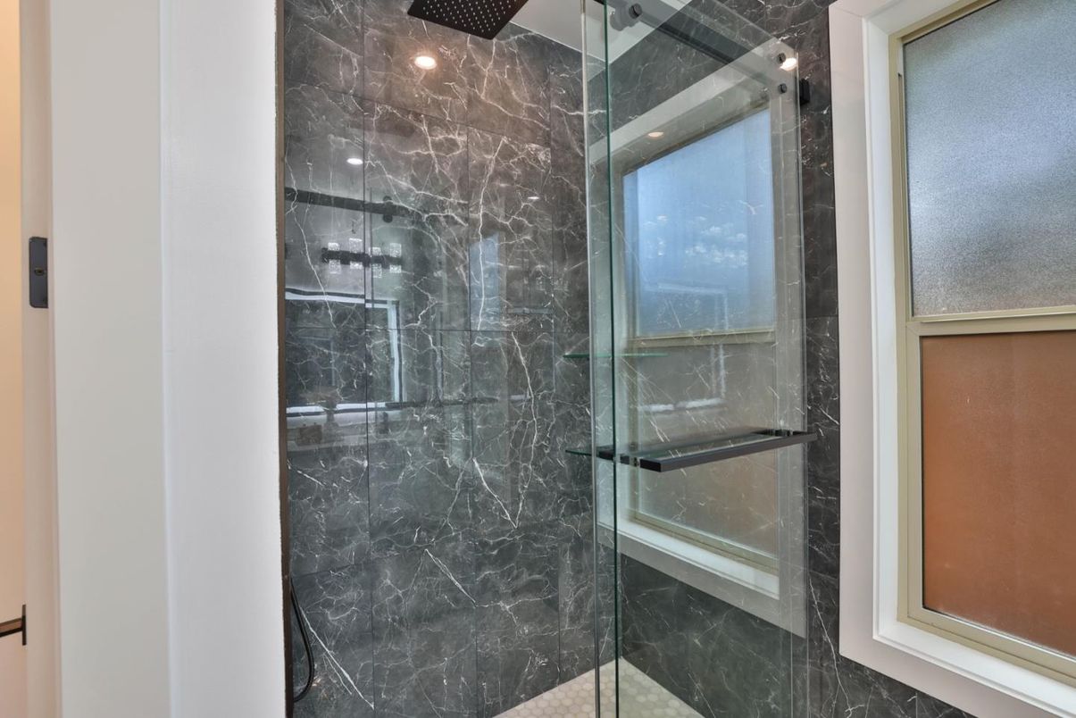 Bathroom, Glass Shower, Interior, Marble Walls