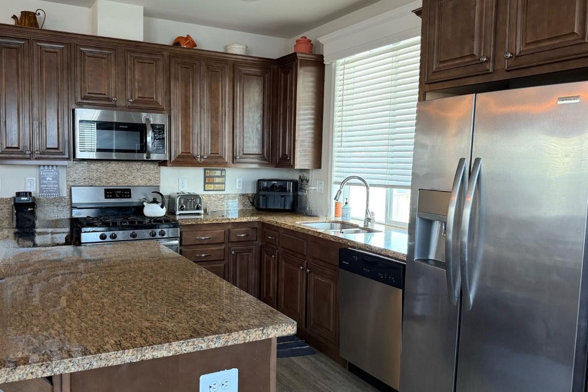 Interior, Kitchen, Stainless Steel Appliances, Wood Texture Flooring
