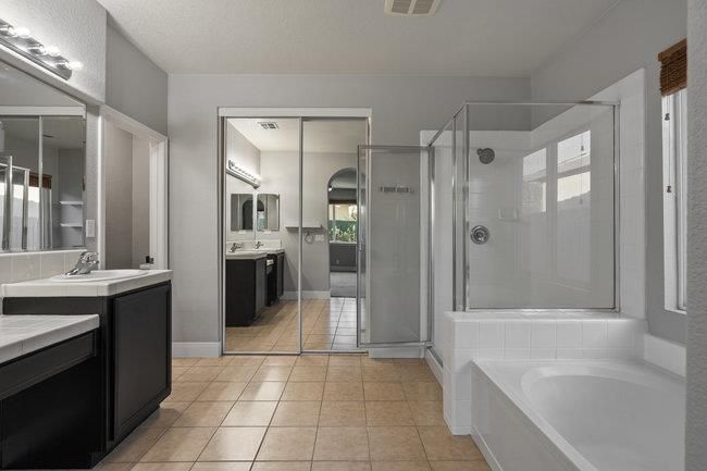 Bathroom, Dual Sink Vanities, Glass Shower, Interior, Tile Countertops