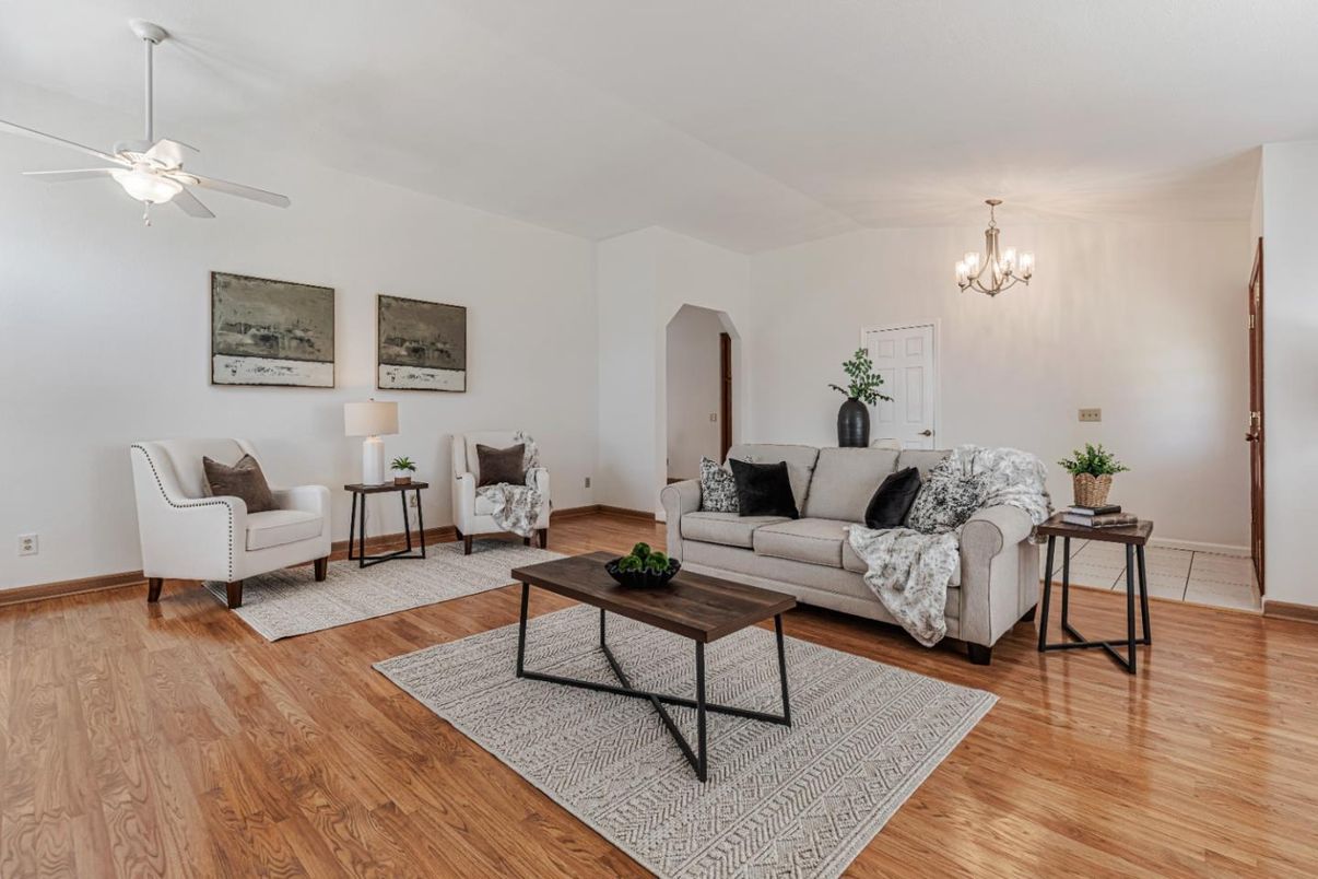 Chandelier, Interior, Living room, Wood Texture Flooring