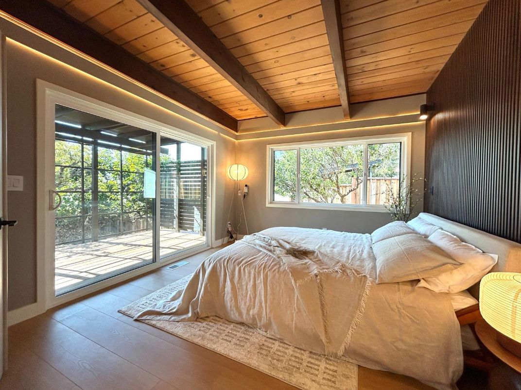 Bedroom, Interior, Wooden Beams, Wooden Ceilings, Wood Texture Flooring