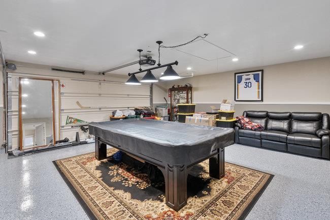 Billiard Table, Game Room, Garage, Interior, Recessed Lighting