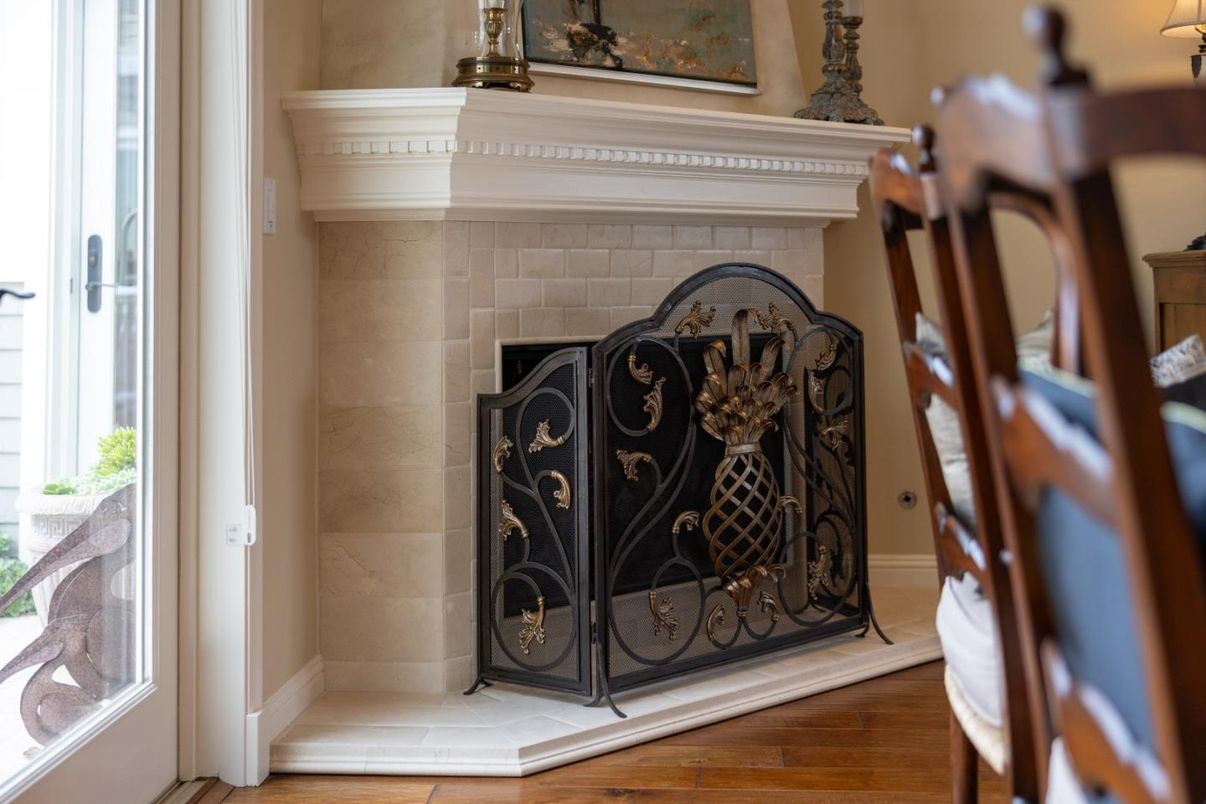 Fireplace, Interior, Stone Walls, Wood Texture Flooring