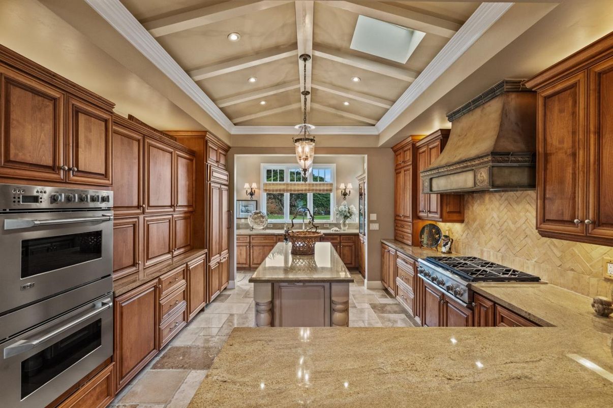 Chandelier, Interior, Kitchen, Pendant Lights, Recessed Lighting, Stainless Steel Appliances