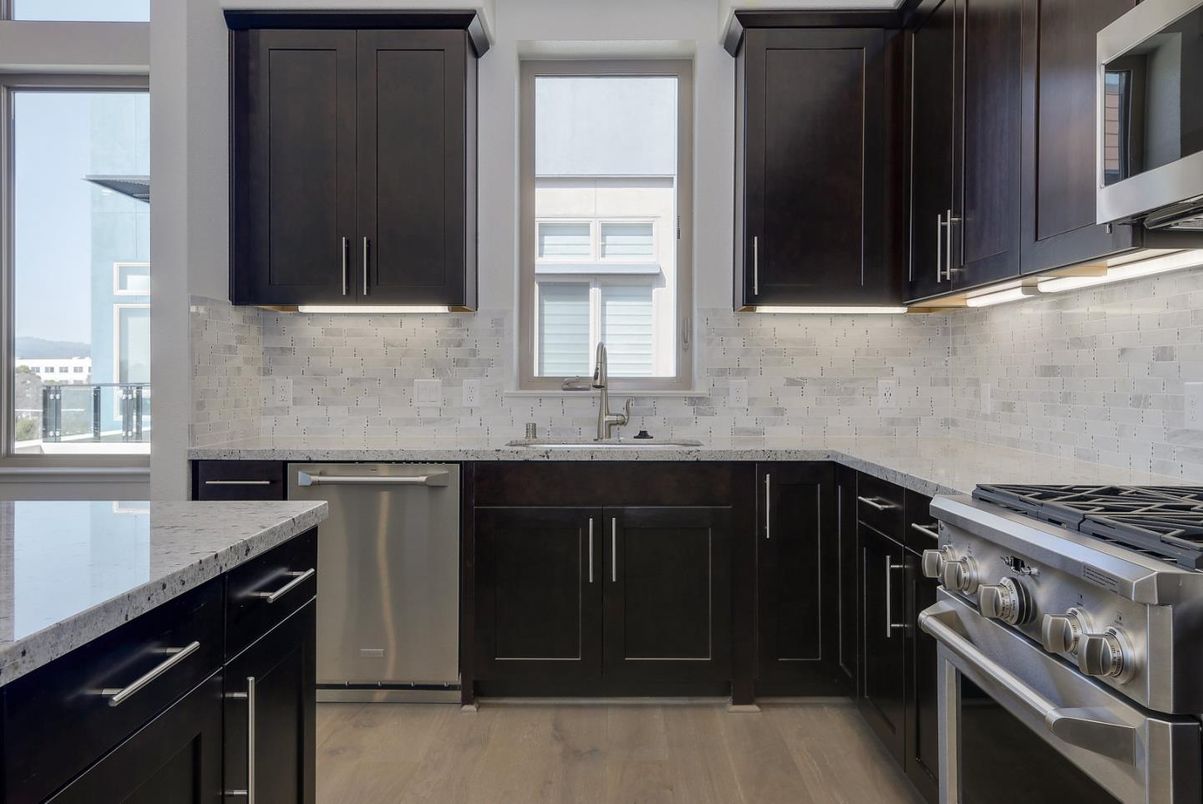 Interior, Kitchen, Stainless Steel Appliances, Wood Texture Flooring