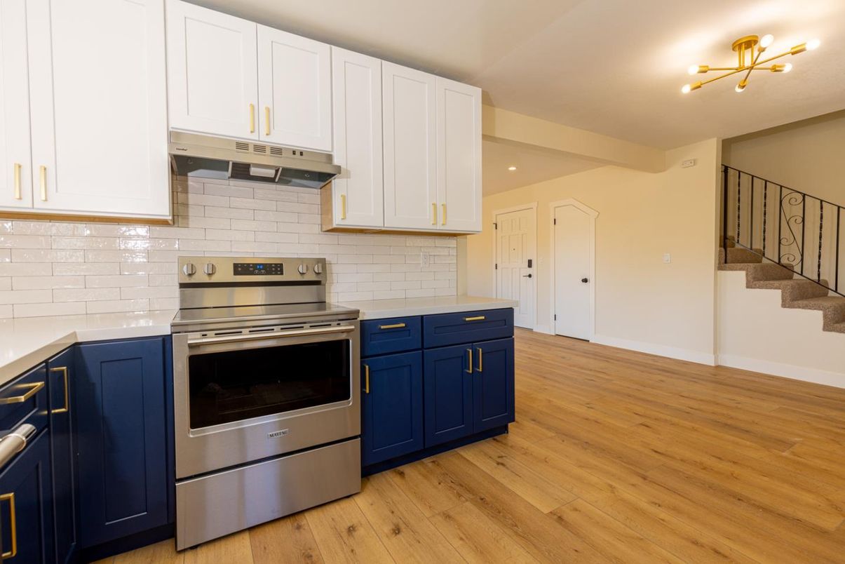 Interior, Kitchen, Stainless Steel Appliances, Wood Texture Flooring