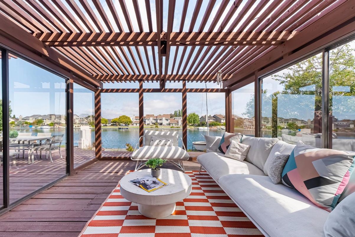 Interior, Living room, Water, Wooden Beams, Wood Texture Flooring