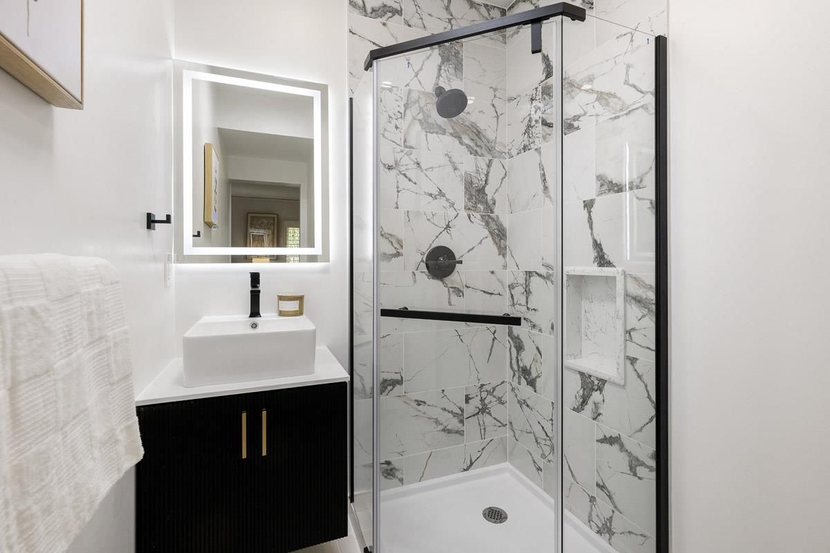 Bathroom, Glass Shower, Interior, Marble Walls