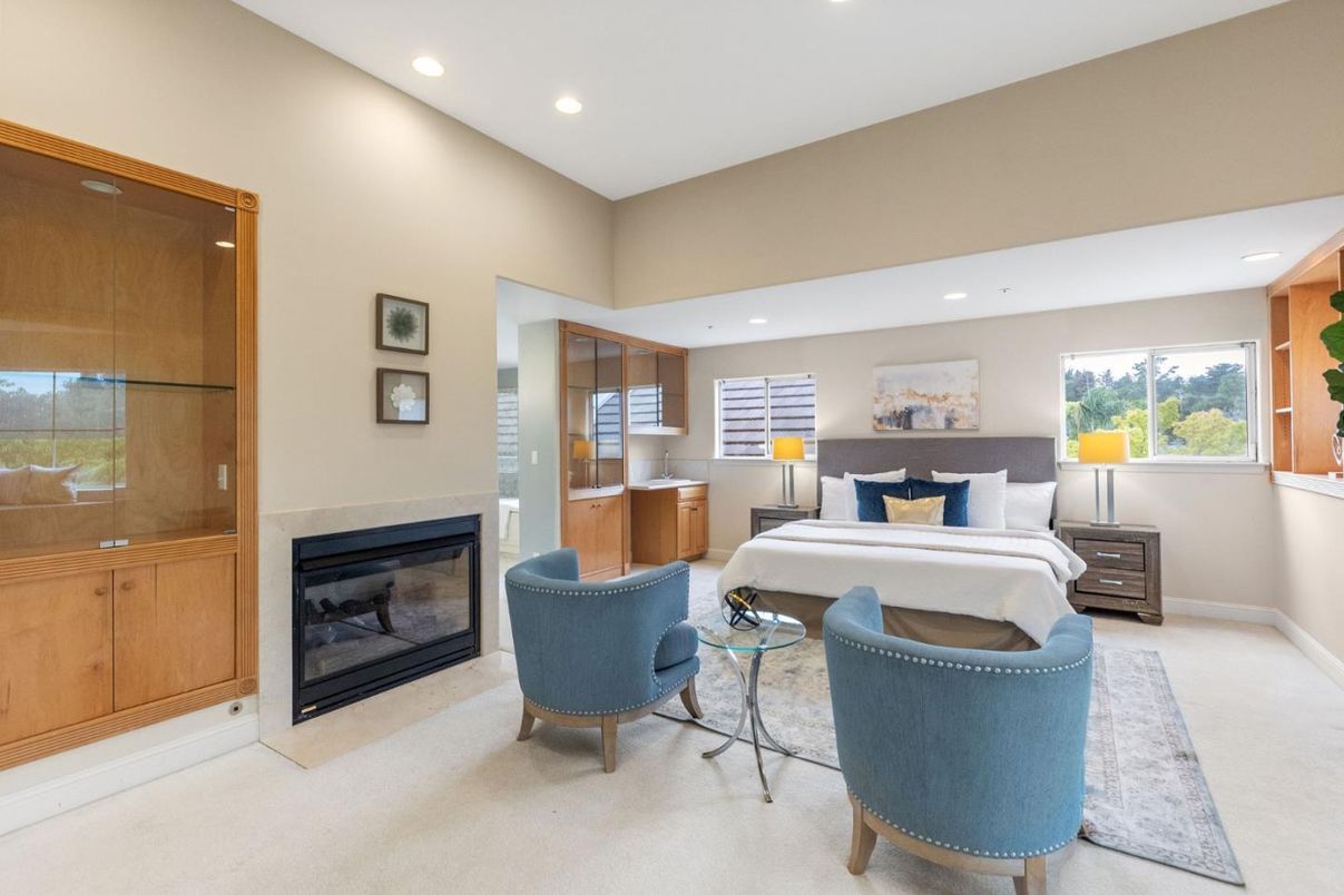 Bedroom, Fireplace, Interior, Recessed Lighting