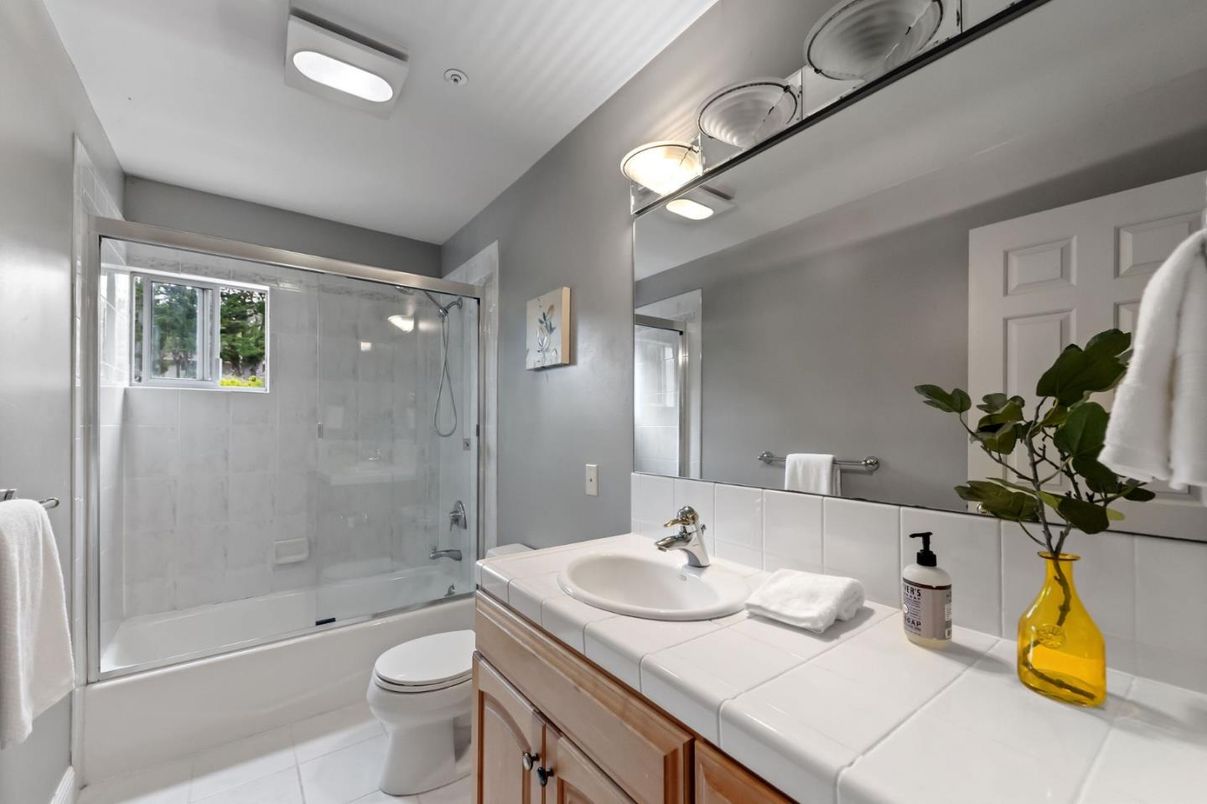 Bathroom, Glass Shower, Interior, Tile Countertops