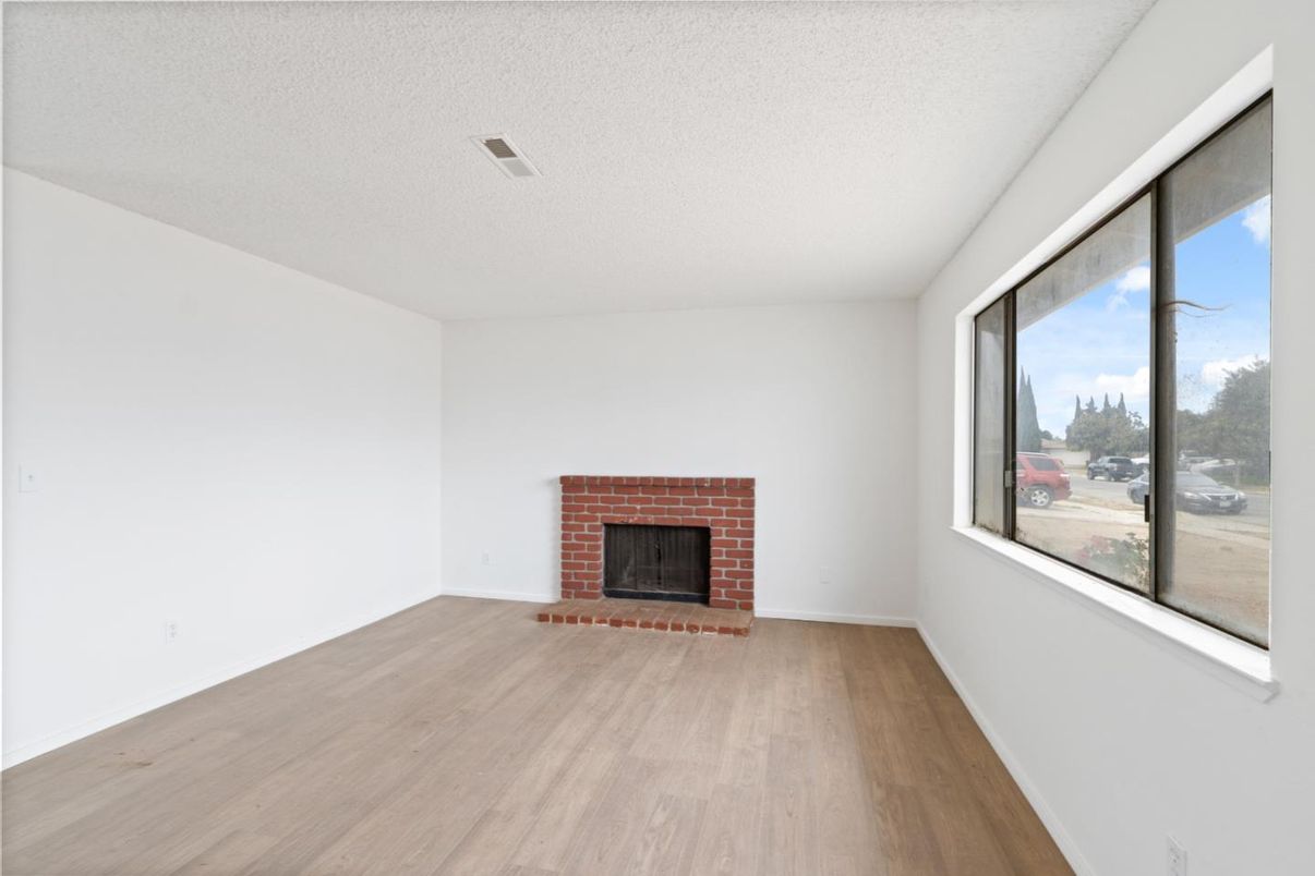Empty room, Fireplace, Interior, Wood Texture Flooring
