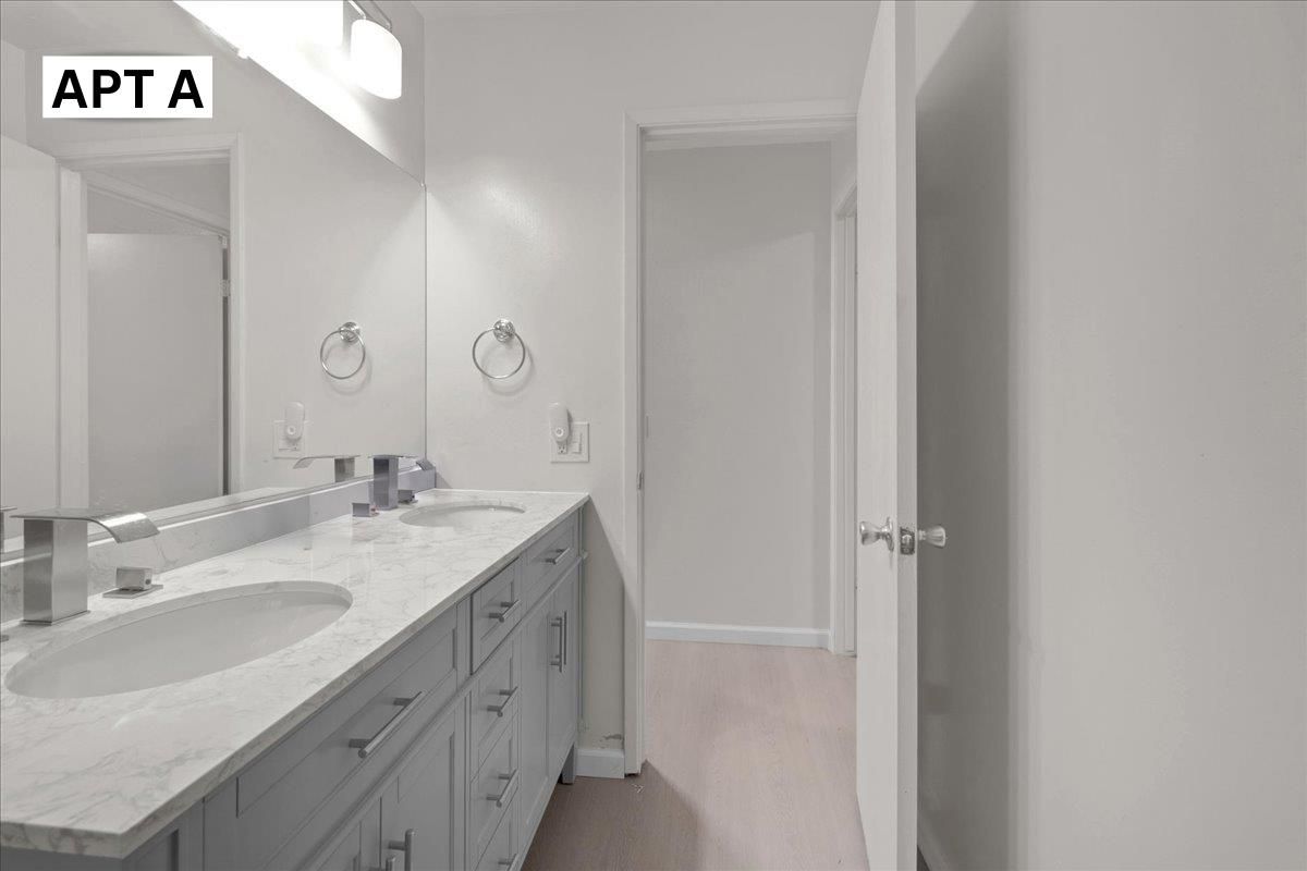 Bathroom, Dual Sink Vanities, Interior, Wood Texture Flooring