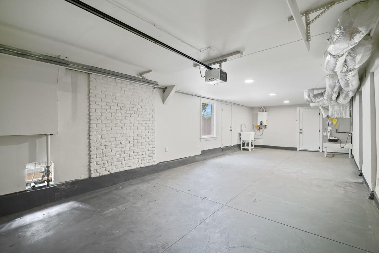 Garage, Interior, Recessed Lighting, Stone Walls