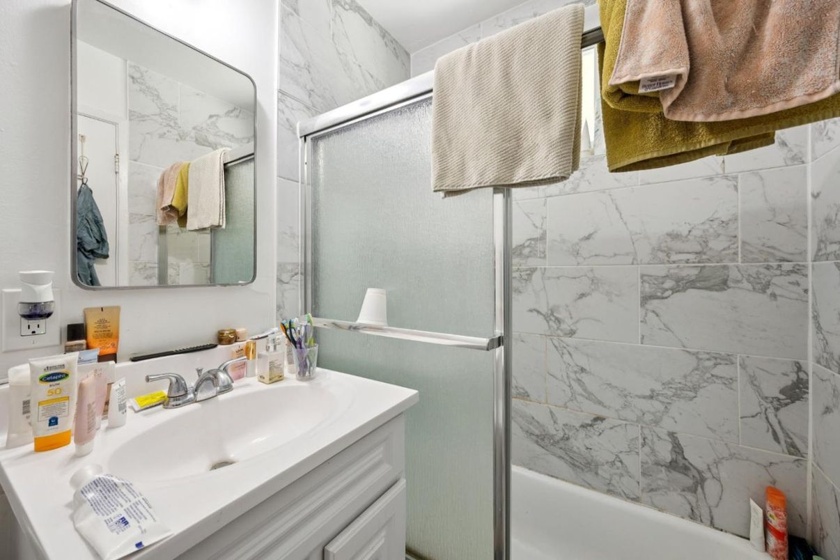 Bathroom, Glass Shower, Interior, Marble Walls