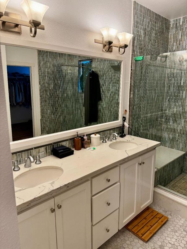 Bathroom, Dual Sink Vanities, Glass Shower, Interior