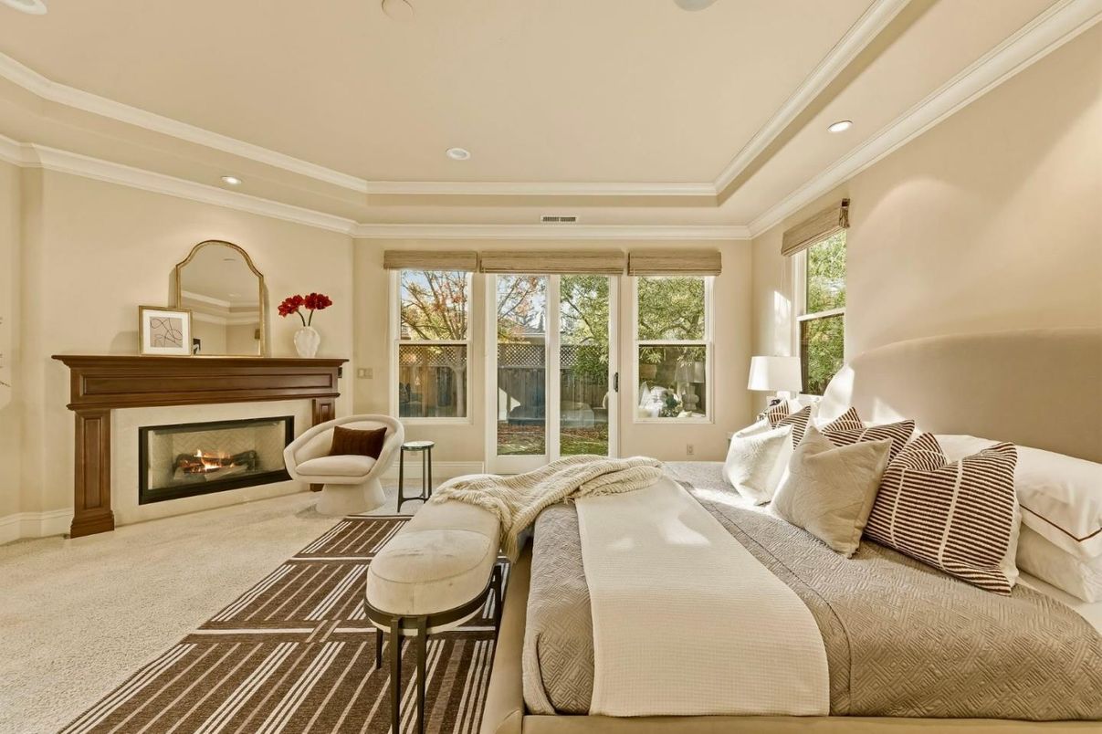 Bedroom, Fireplace, Interior, Recessed Lighting