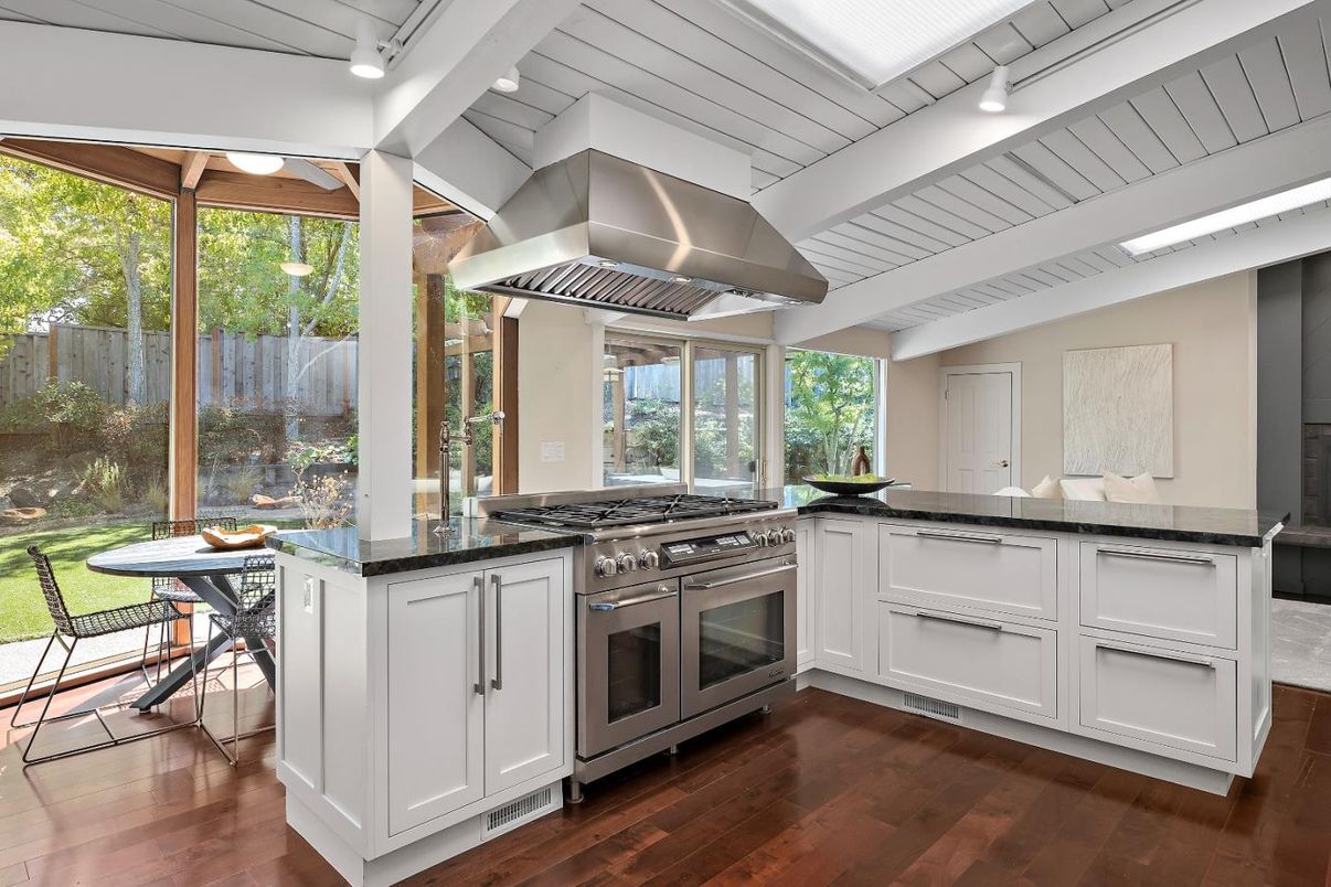 Interior, Kitchen, Stainless Steel Appliances, Wood Texture Flooring