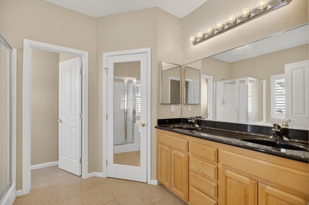Bathroom, Dual Sink Vanities, Glass Shower, Interior