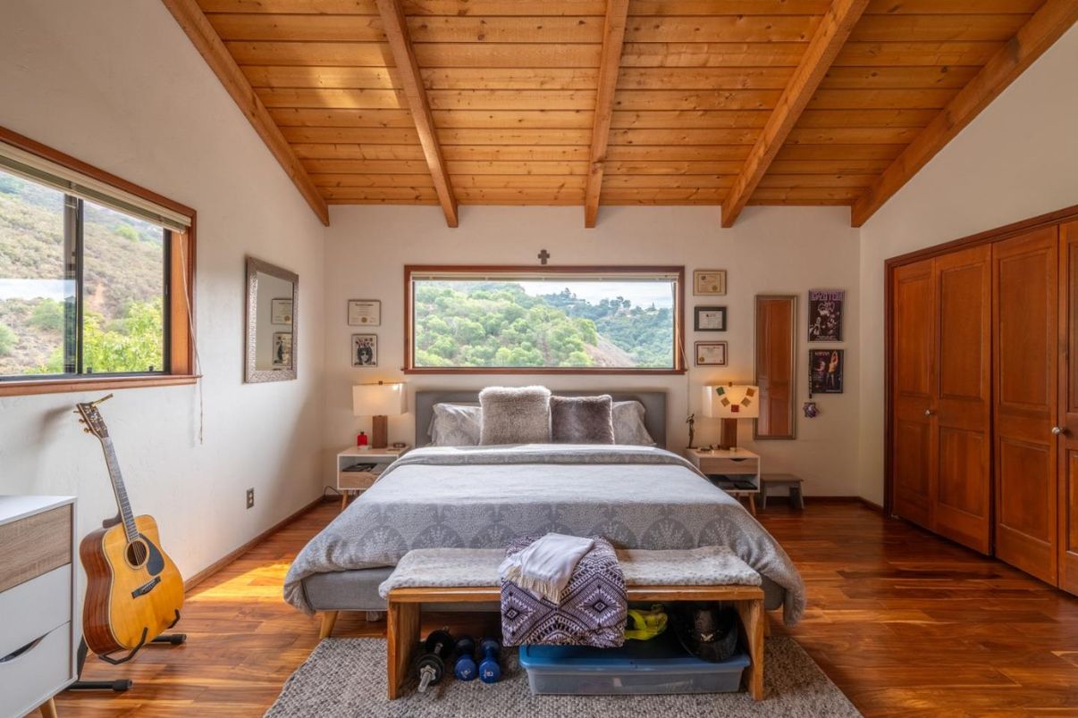Bedroom, Interior, Wooden Beams, Wooden Ceilings, Wood Texture Flooring
