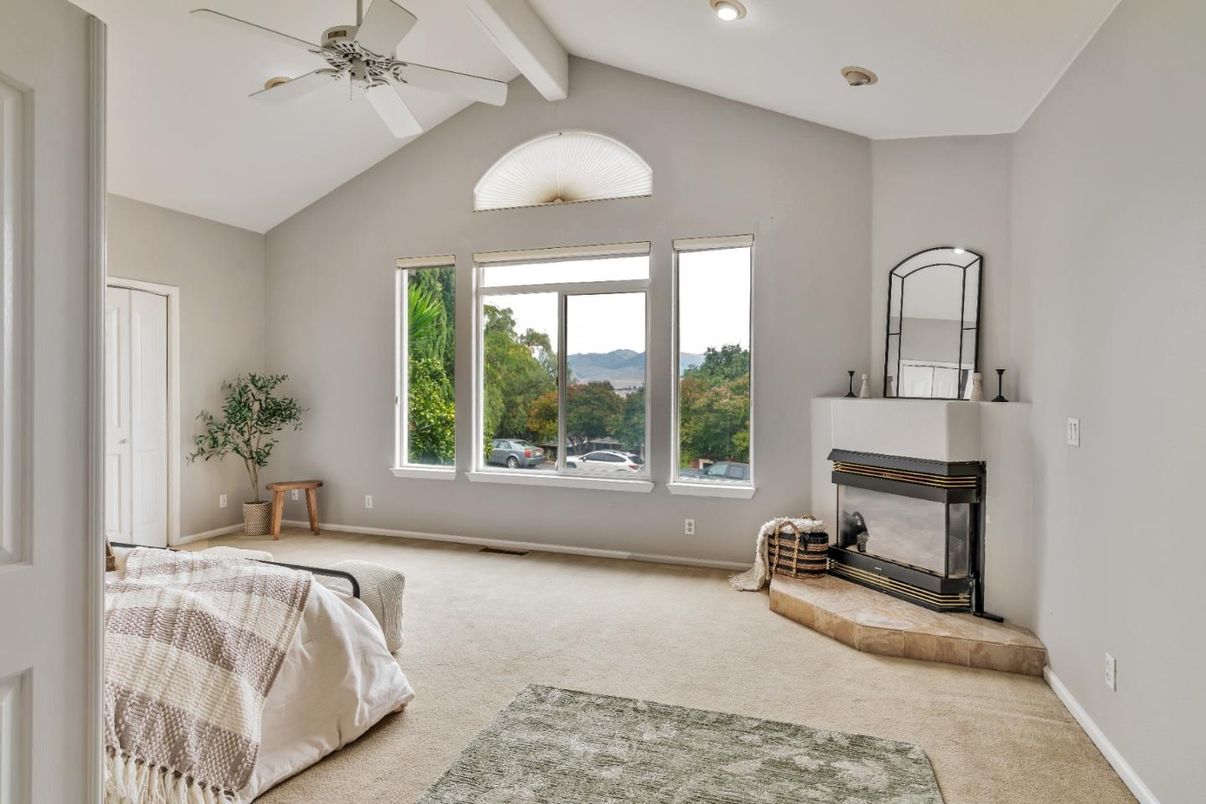 Bedroom, Fireplace, Interior, Recessed Lighting