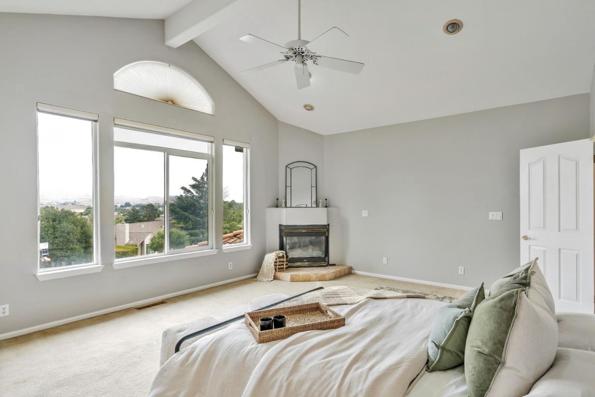 Bedroom, Fireplace, Interior, Recessed Lighting