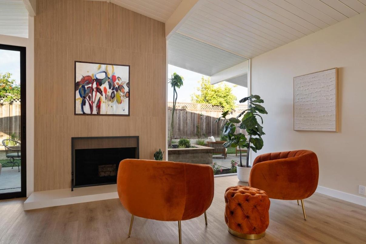 Fireplace, Interior, Wood Texture Flooring