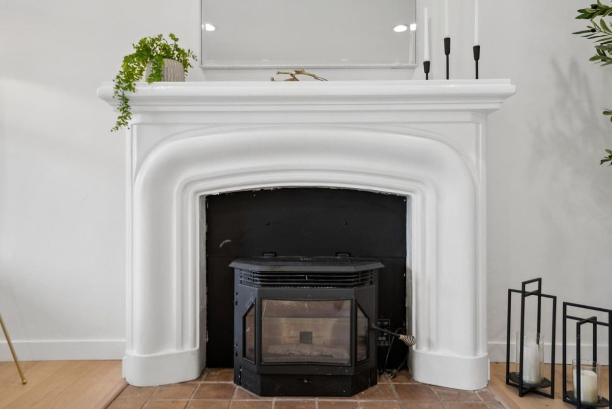 Fireplace, Interior, Wood Texture Flooring