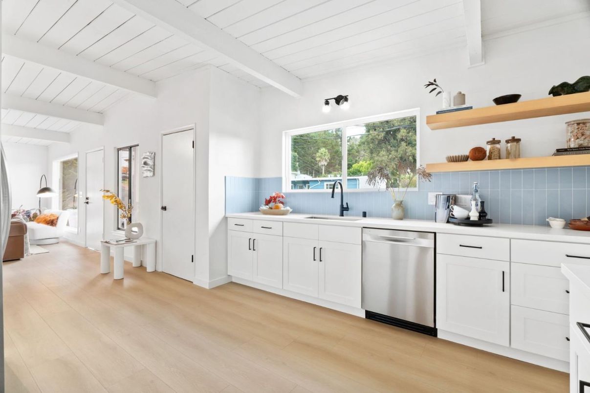 Interior, Kitchen, Stainless Steel Appliances, Wood Texture Flooring