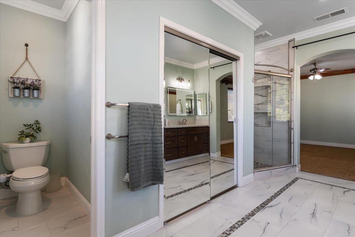 Bathroom, Glass Shower, Interior, Marble