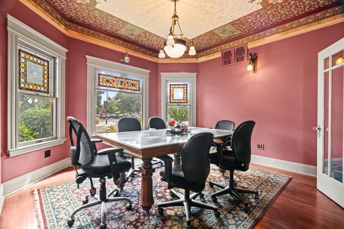 Home Office, Interior, Pendant Lights, Wood Texture Flooring