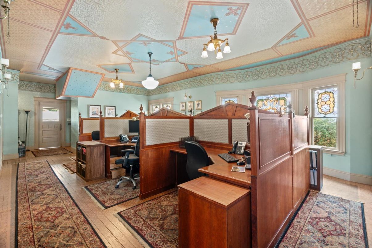 Chandelier, Home Office, Interior, Wood Texture Flooring