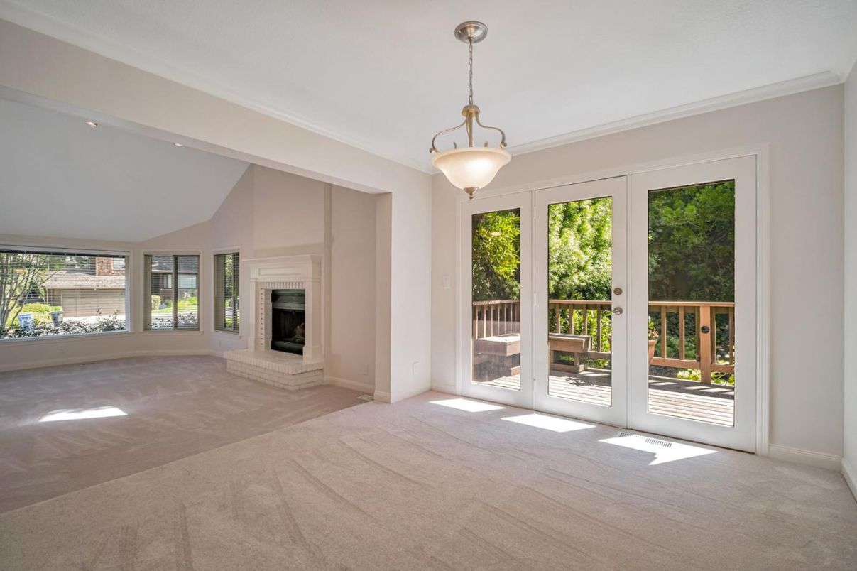 Empty room, Fireplace, Interior, Pendant Lights