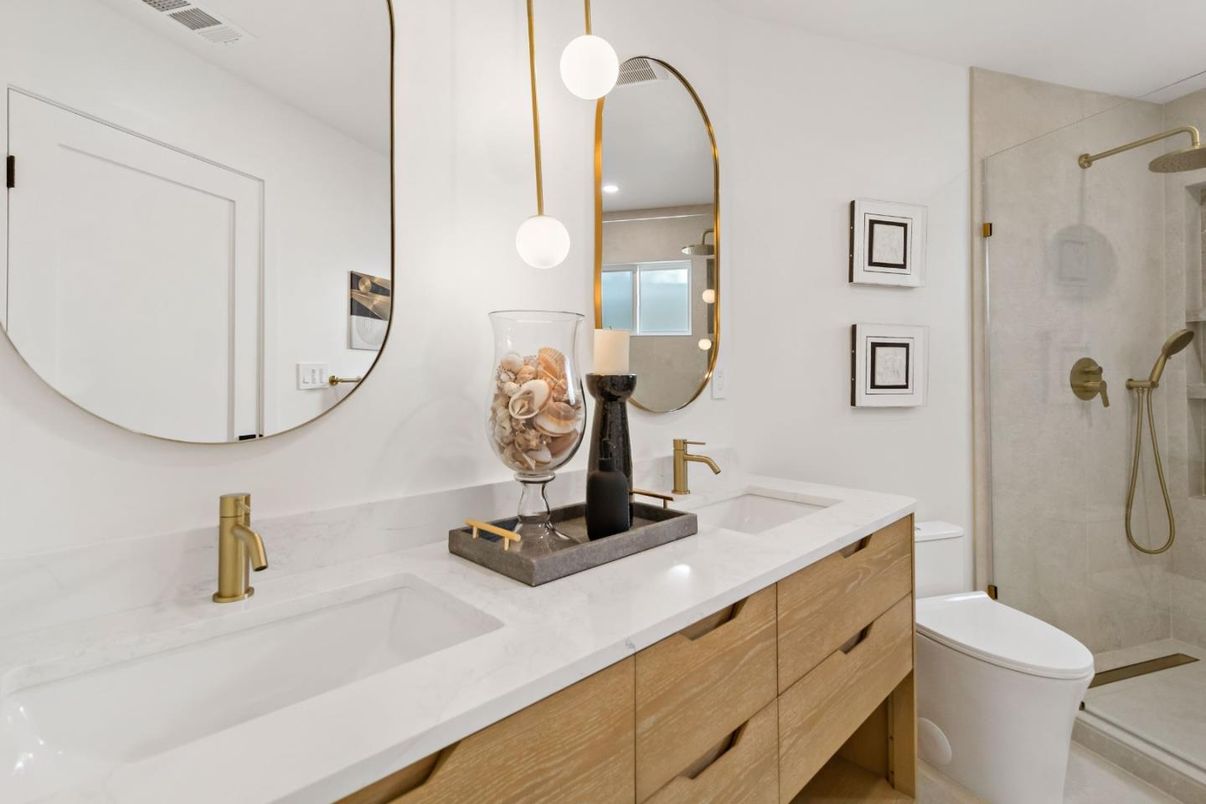 Bathroom, Dual Sink Vanities, Glass Shower, Interior