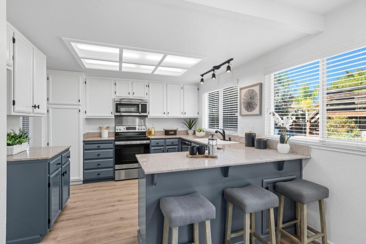 Interior, Kitchen, Stainless Steel Appliances, Wood Texture Flooring