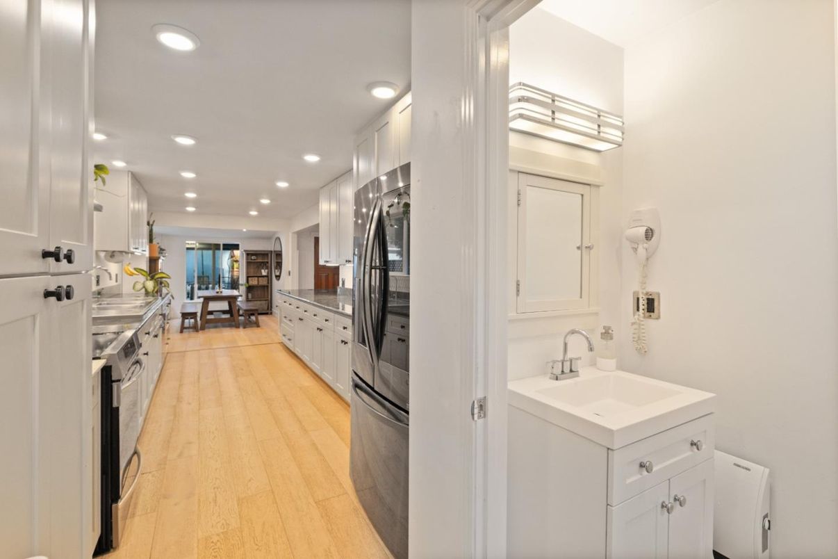 Interior, Kitchen, Recessed Lighting, Wood Texture Flooring